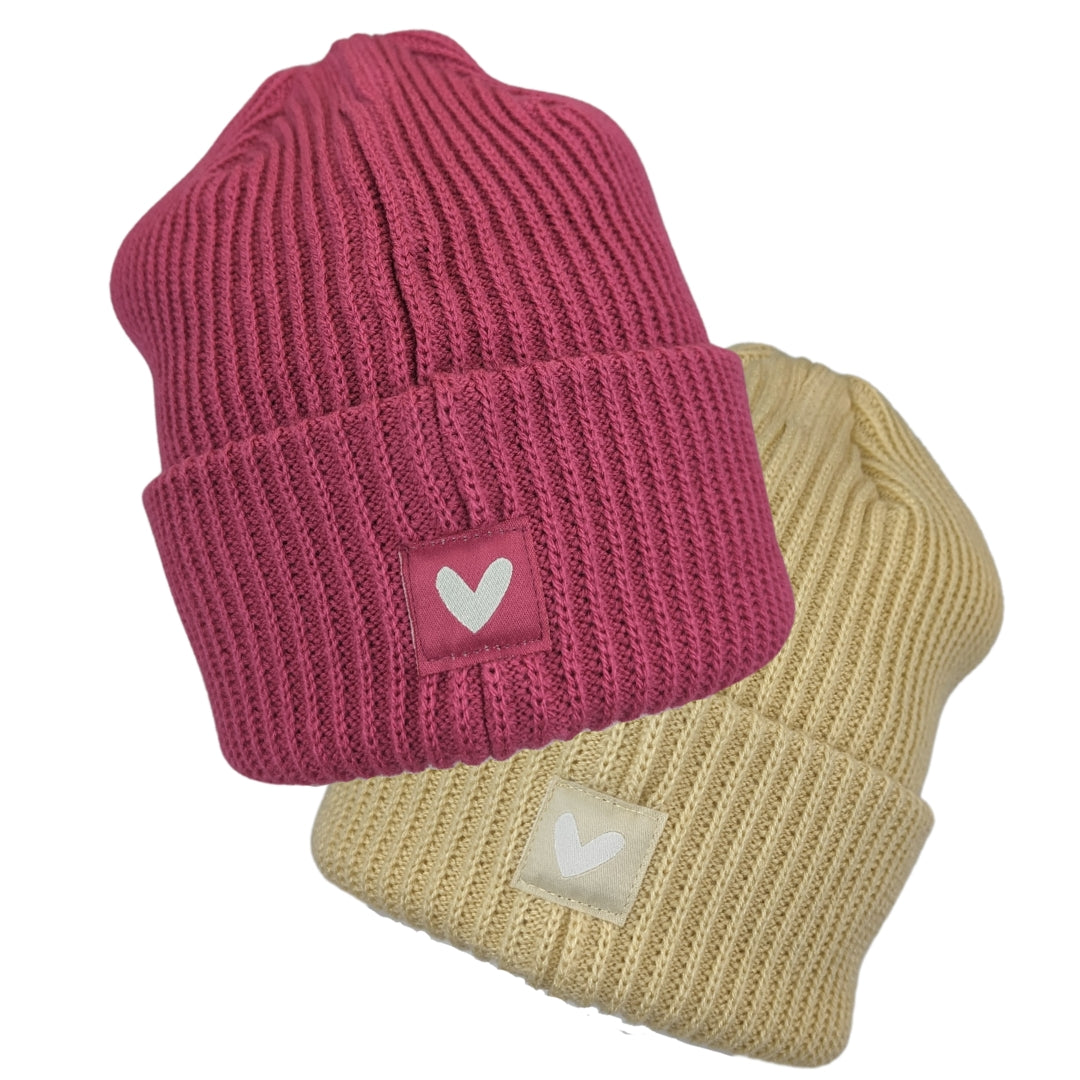 Elli Hoop Beanies pink vaniilla Herzmotiv
