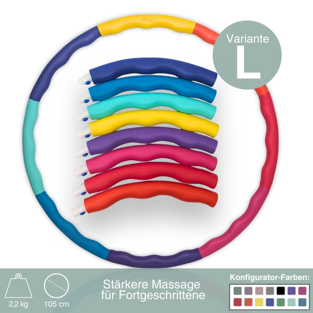 Elli Hoop Hula Hoop Reifen L-Variante stärkere Massage für Fortgeschrittene