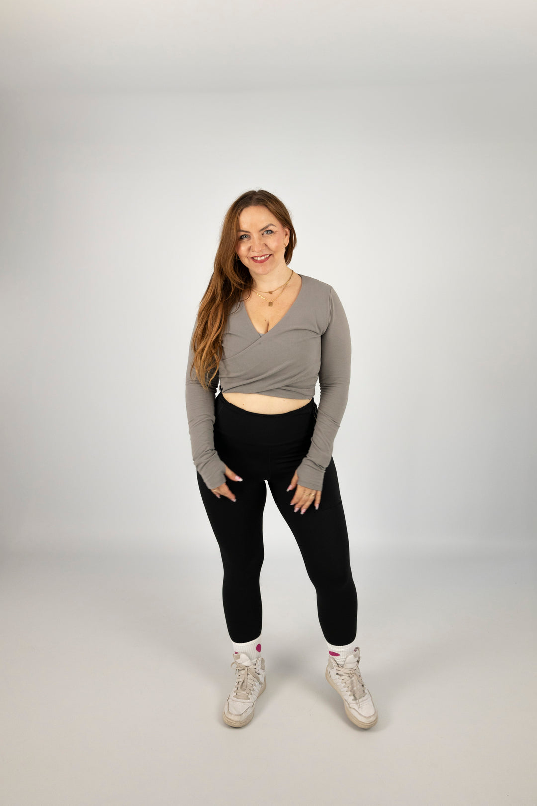 Gray long sleeve top