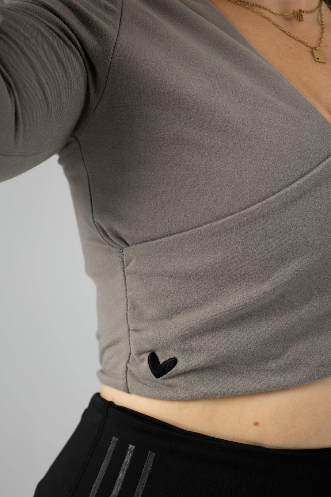 Gray long sleeve top