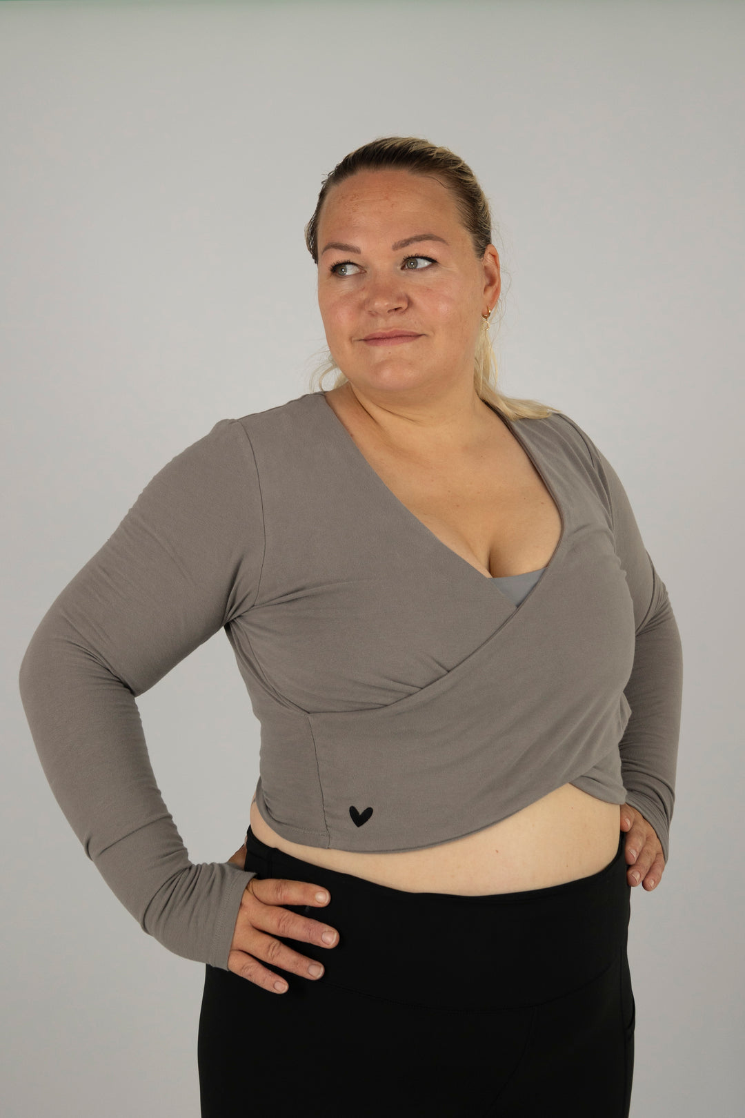 Gray long sleeve top